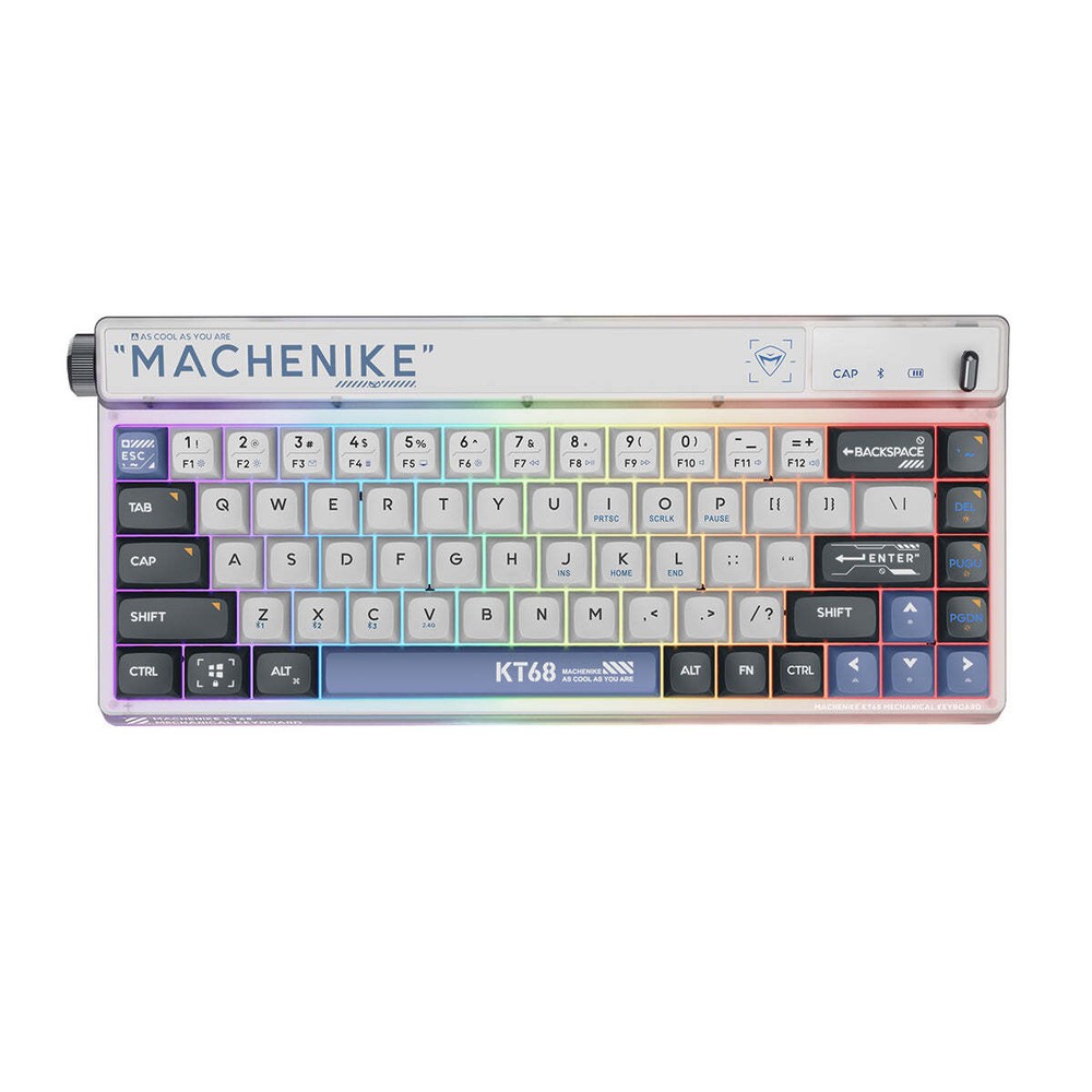 MACHENIKE RGB Mechanical Keyboard with Multicolor Gradient Keycaps 68-Key Compact Design