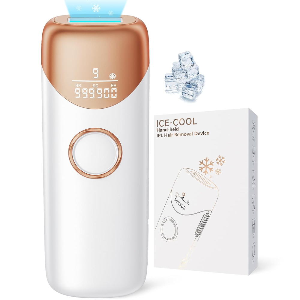 Laser Hair Removal with 5℃ Ice Cooling, Painless IPL Laser Hair Removal Device