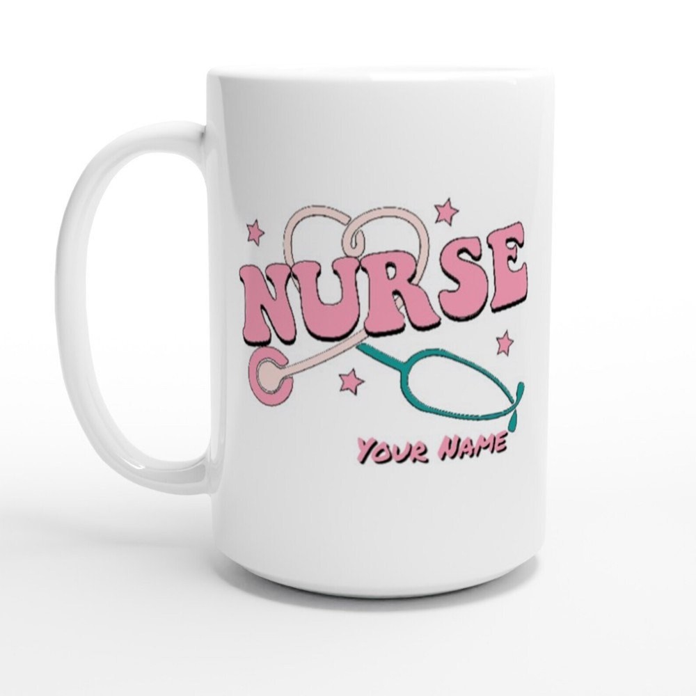 Nurse Flower 15oz Both Side Printed Ceramic Mug For Women Mothers Day Gift For M