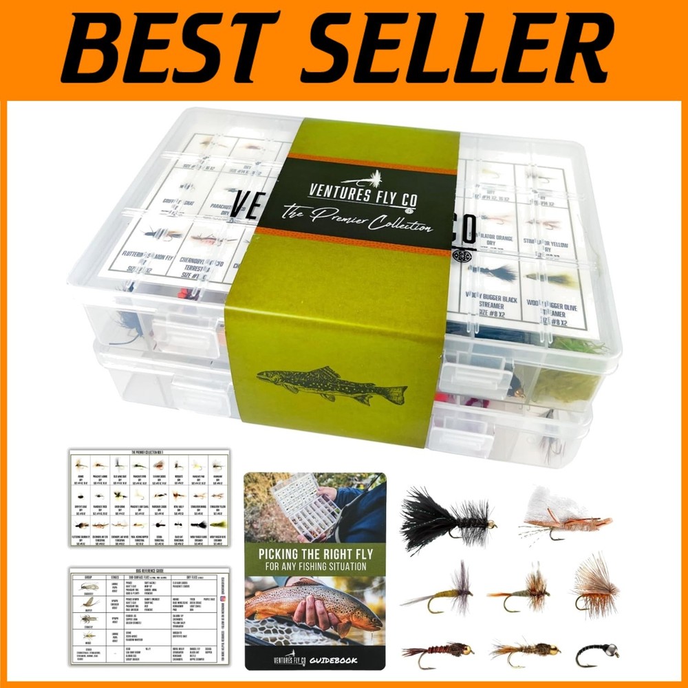 48-Piece Premium Fly Fishing Assortment for Trout and Bass - Handpicked Patterns