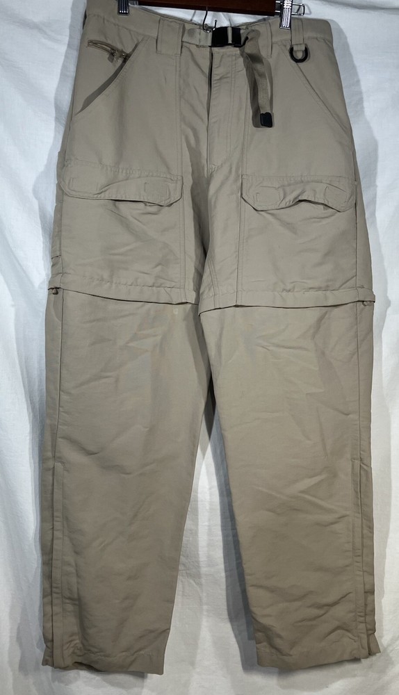 Cabela's Men's 32 Reg Convertible Nylon Hiking Pants in Tan Large for Outdoor Adventures