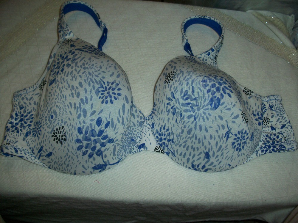 COMFORT CHOICE UNDERWIRE BRA SIZE 42DDD STYLE 27-1322-0 BLUE FLORAL COLOR NWOT