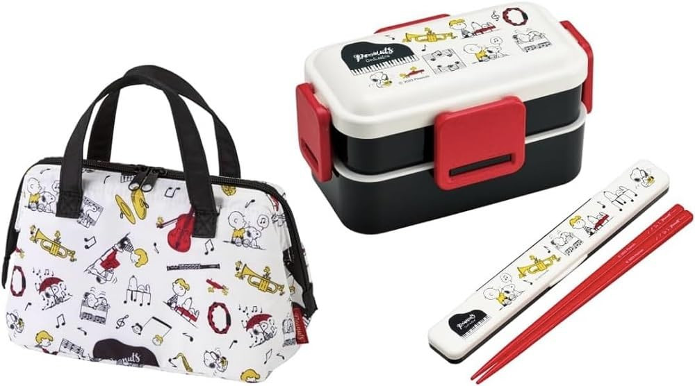 Skater PEANUTS Orchestra Antibacterial Dishwasher Safe Fluffy Lunch Box 4 Point