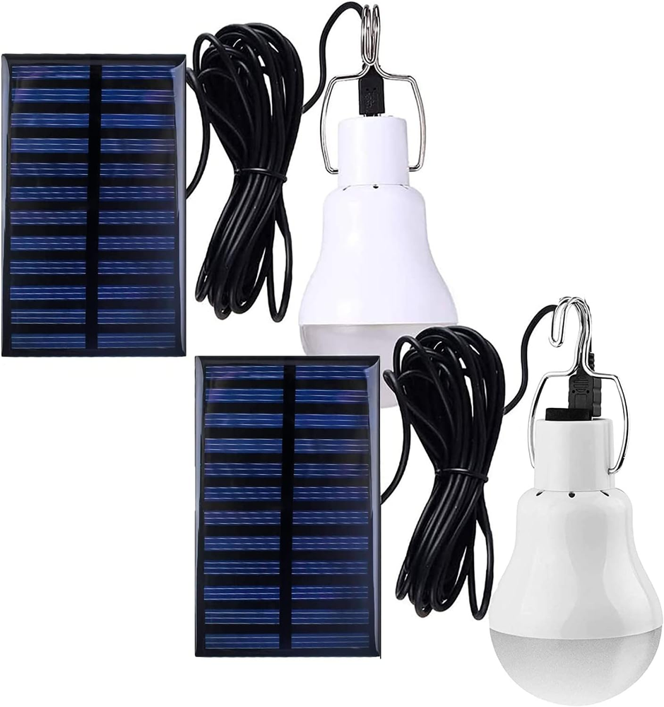 Solar Light Bulbs for Indoor Home and Chicken Coop, Outdoor Waterproof Camping L