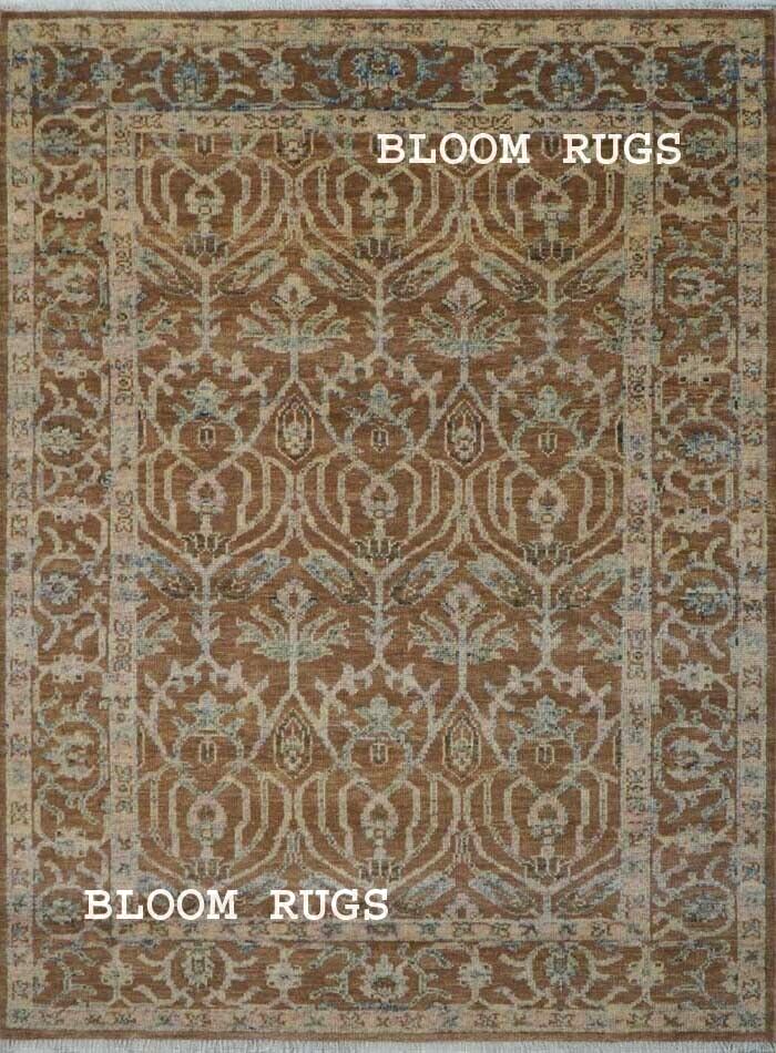 Handmade 8x10 ft.  Contemporary Brown Oushak Oriental Rug | Customizable Carpet