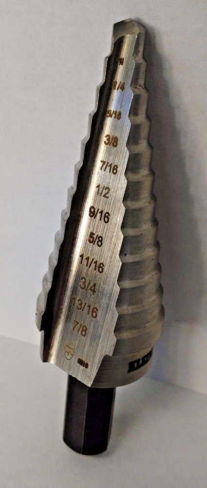 Klein Tools 59014 3/16 to 7/8 Inch HSS Step Drill Bit USA Made
