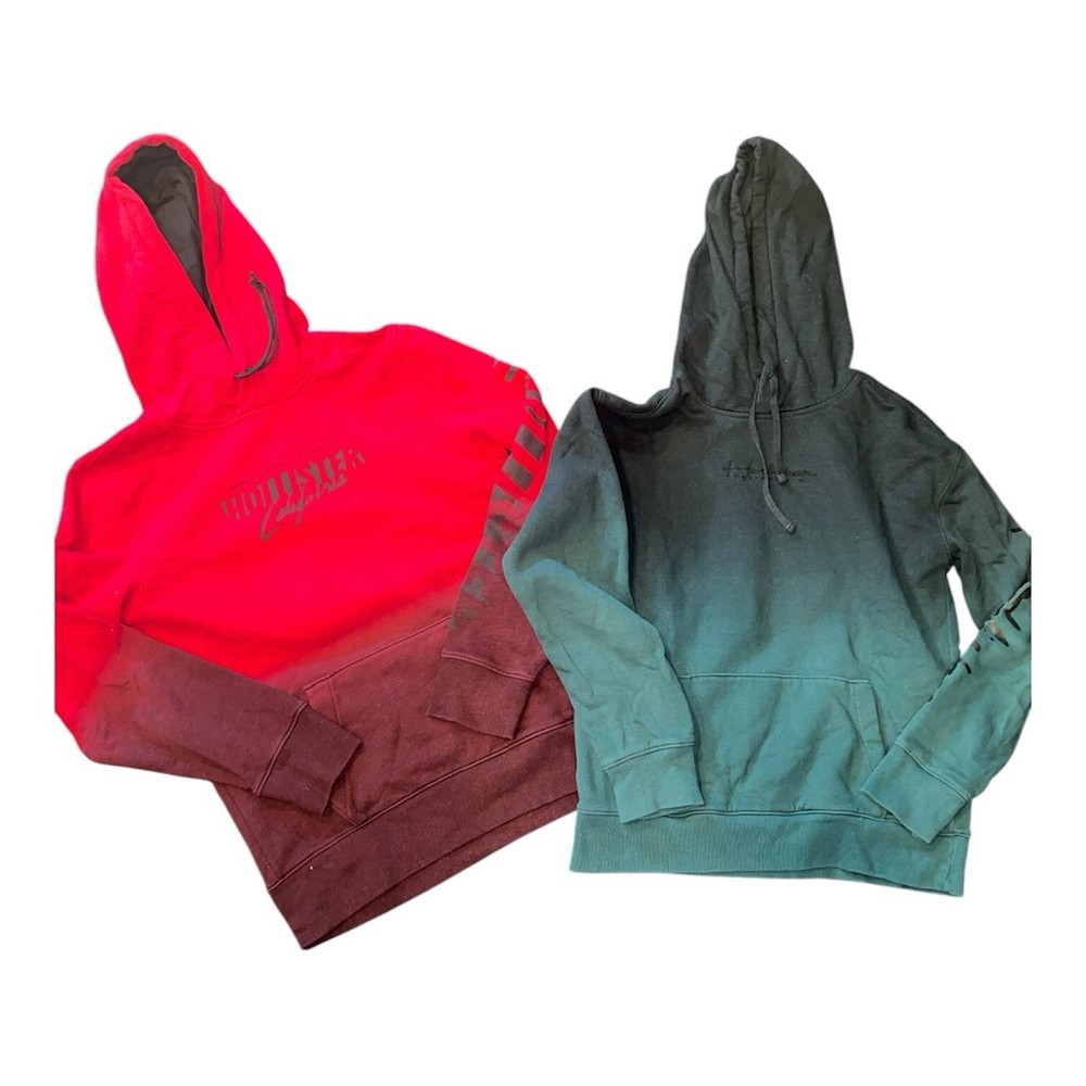 Hollister Womens Ombré Logo Hoodie Pullover Casual Sweatshirt Set of 2
