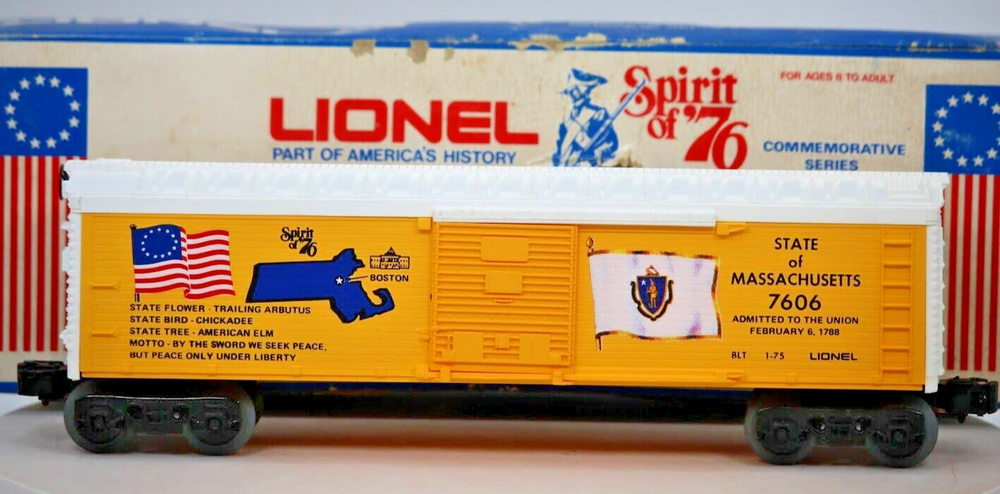 Lionel O Gauge State of Massachusetts Boxcar #7606 Train Set