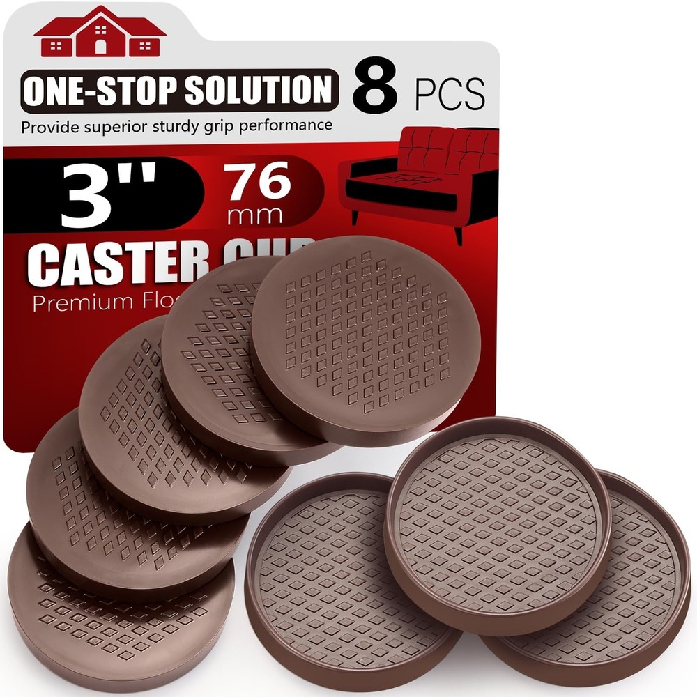 Non Slip Furniture Coasters - Premium Rubber Pads for Hardwood Floors | Anti ...