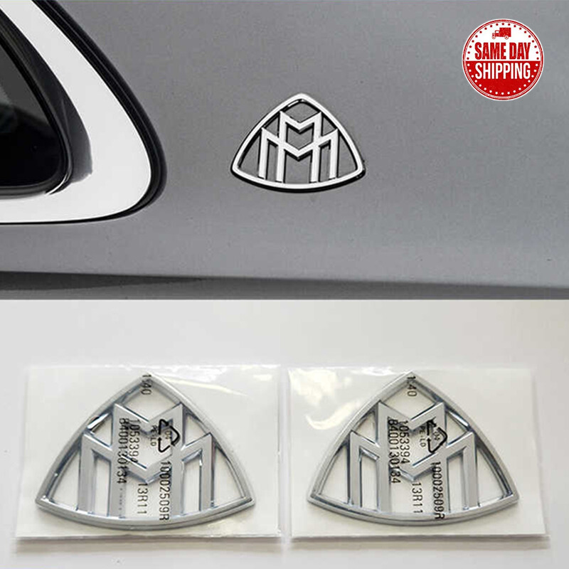 1 par para Benz Maybach Clase GLS S negro brillante carrocería logotipo guardabarros lateral insignia