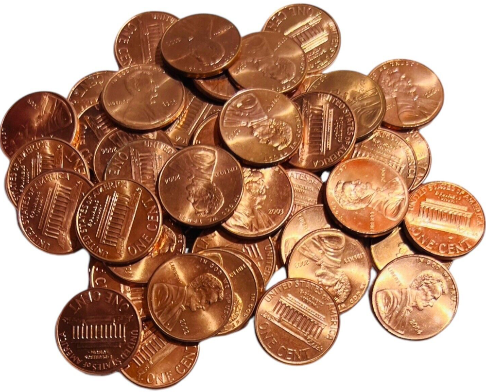 2000-2007 P &D Lincoln Memorial Cent Mixed Roll 50 Coins BU “JG Coins”