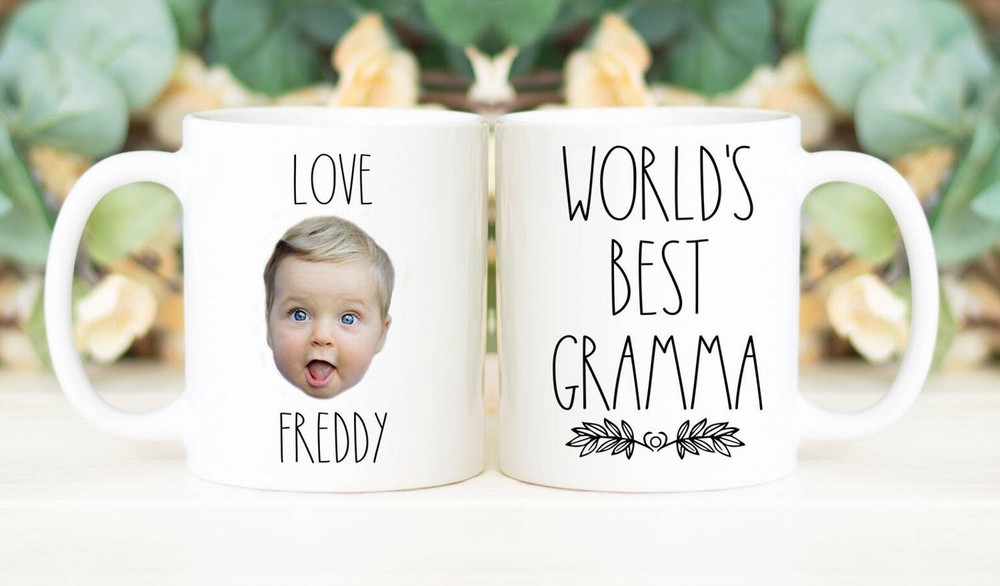 World's Best Gramma Coffee Mug Custom Face Mug Personalized With Photo Of Baby