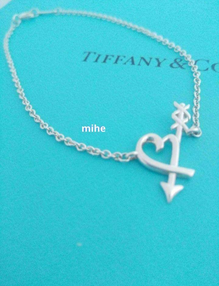 Tiffany Heart Arrow Silver Bracelet Polished Elegant Jewelry Gift