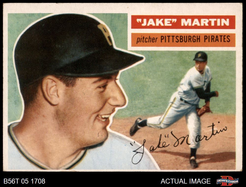 1956 Topps #129 Jake Martin White Back Pirates RARE VARIATION 4 - VG/EX