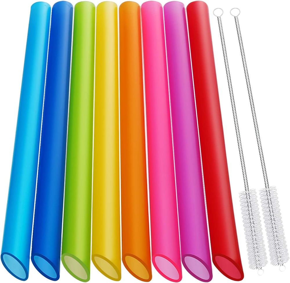 Jumbo Reusable Smoothie Straws Extra Wide Drinking Straw For Milkshake  Tea