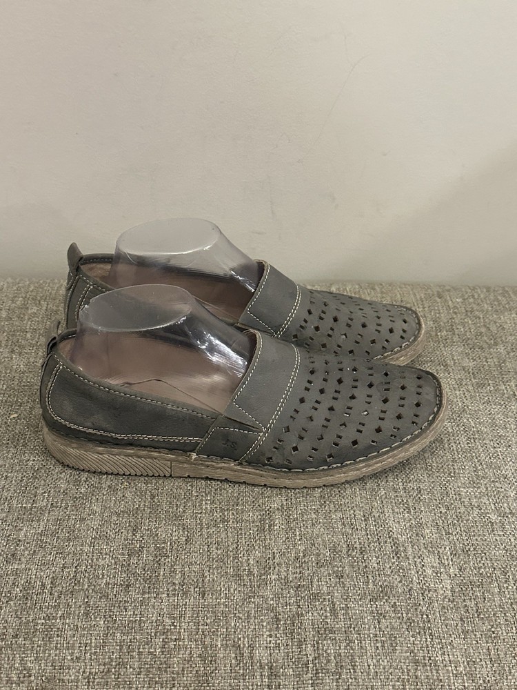 Josef Seibel Women’s Gray Leather Slip On Loafers Size 40=9