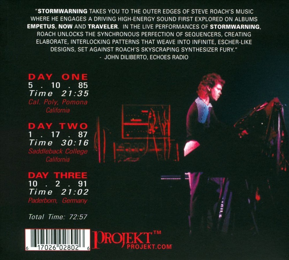 STEVE ROACH STORMWARNING: LIVE IN CONCERT NEW CD