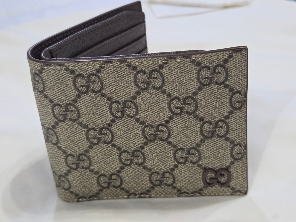 Authentic Mens Gucci Brown Monogram Canvas Wallet