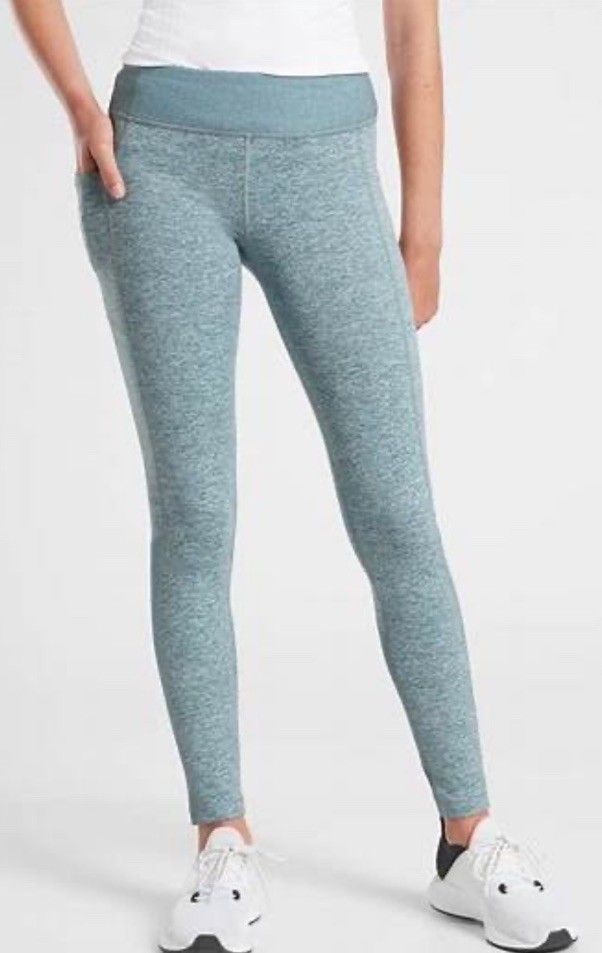 Athleta Snowball soft lux legging XL 14 shaded teal heather new without tags