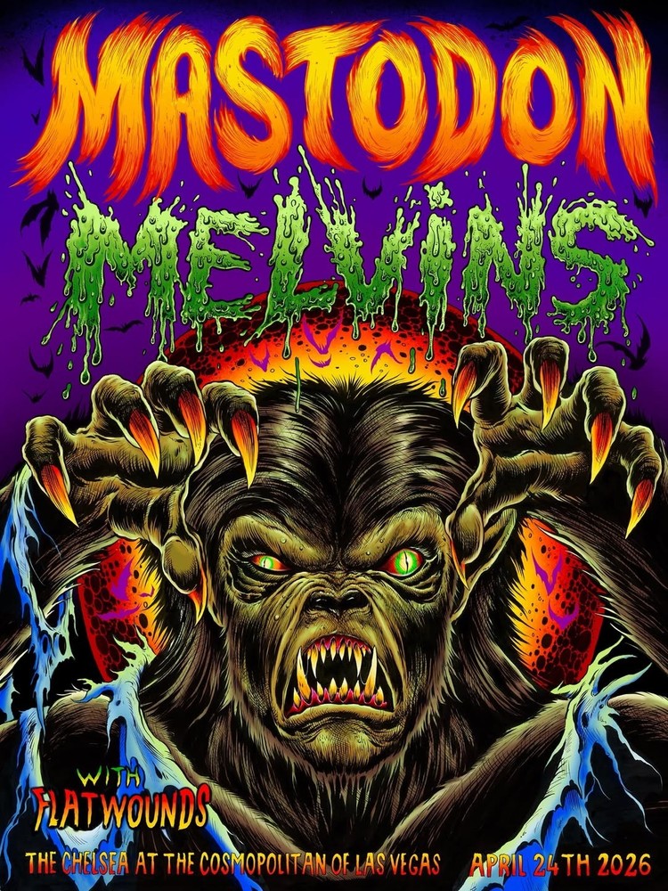 Mastodon Melvins Poster 2026 Concert Las Vegas Flatwounds Gig Art Print Decor