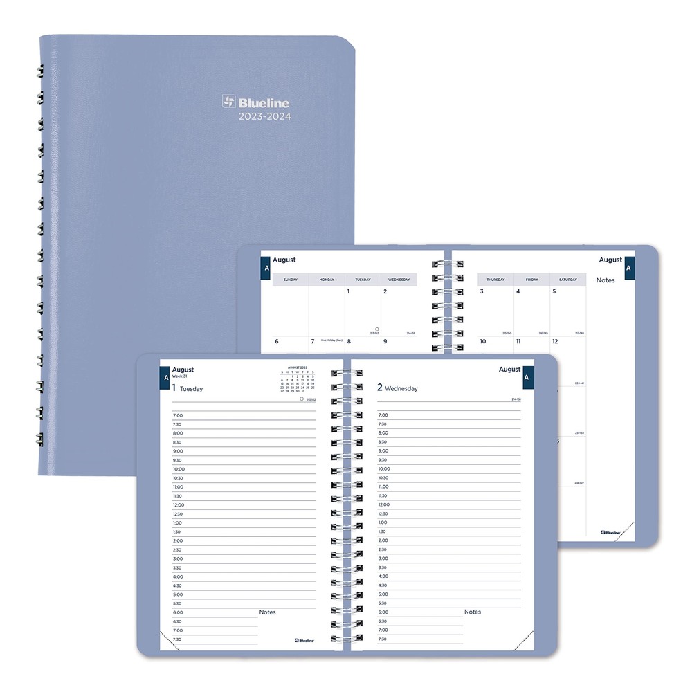 Essential Academic Daily/Monthly Planner, 2023 to July 2024, Twin-Wire Bindin...