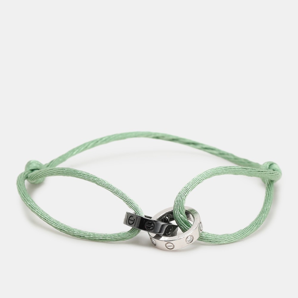 Cartier Love 18K White Gold Bracelet with Black Ceramic and Diamonds