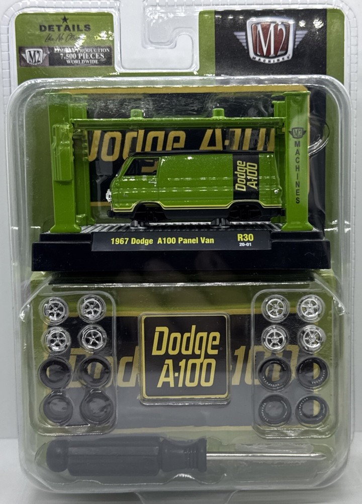 M2 Machines Model Kits 1967 Dodge A-100 Panel Van Green/Black R30 20-01 D87