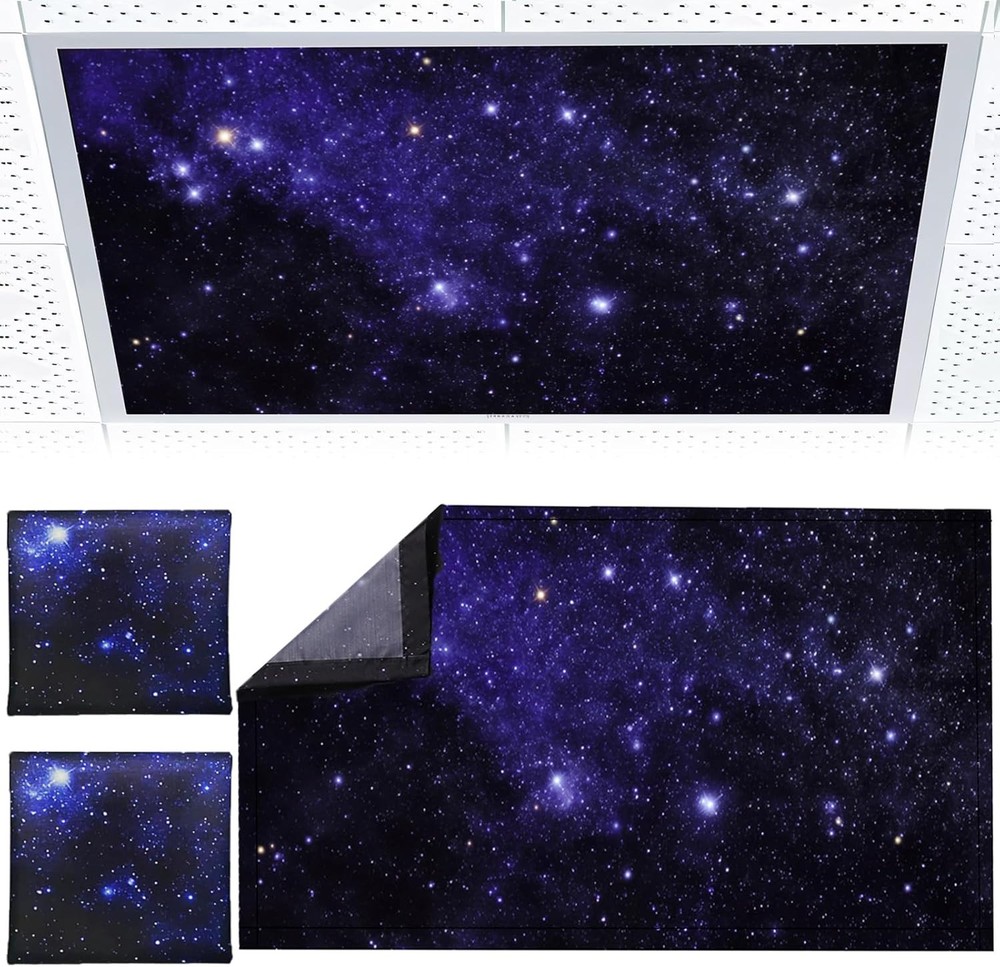 2pcs Fluorescent Light Covers - for Ceiling Lights starry sky