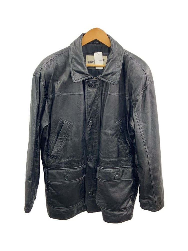 Moondante/Leather Jacket Blouson/M/Sheep Leather/Black/Plain/Jd-21 3403