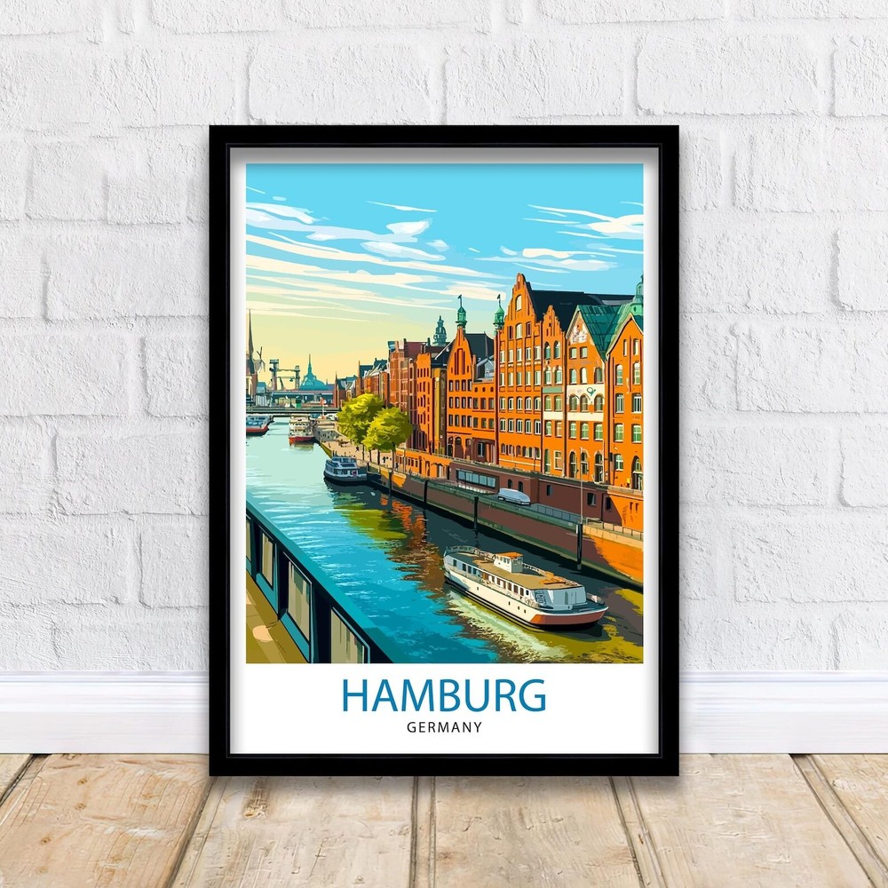 Hamburg Germany Travel Print Wall Decor Wall Art Hamburg Wall Hanging Home Dcor