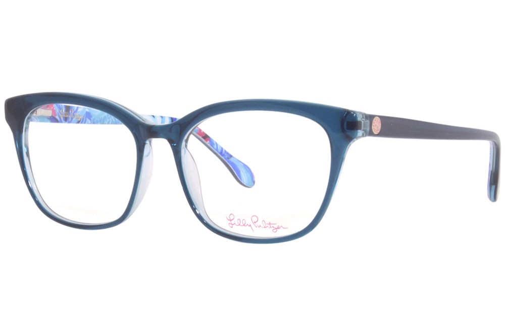Lilly Pulitzer Kimber TE Women's Teal Full Rim Square Eyeglasses 51mm Stylish Design for Women
