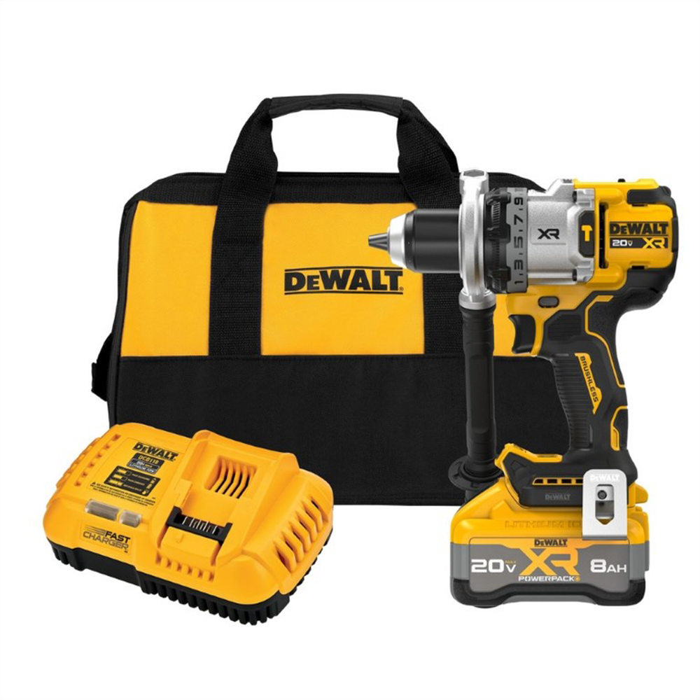 DeWalt 20V MAX XR Brushless 3-Speed 1/2in Hammer Drill Driver Kit DCD1007WW1