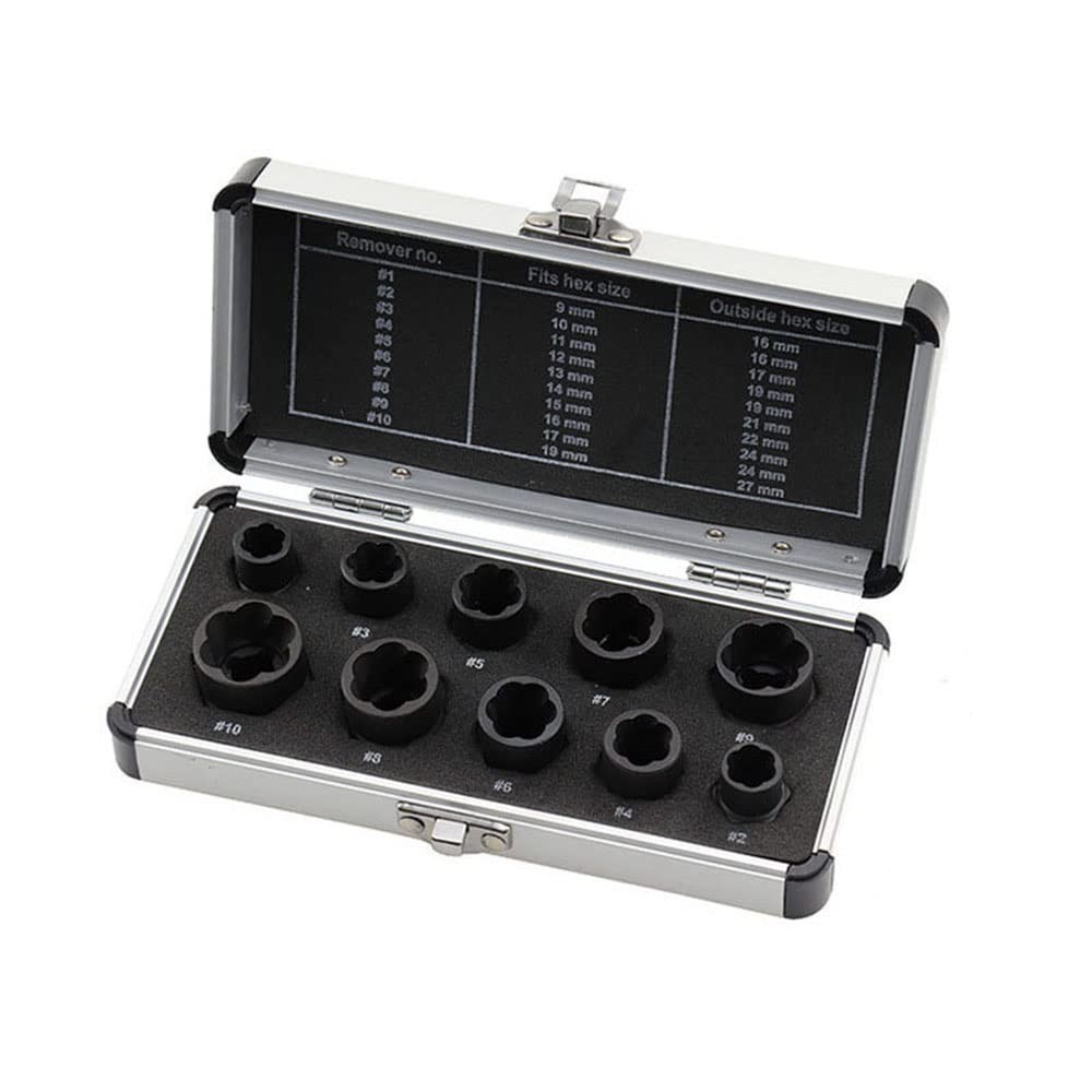 10-Piece Impact Bolt and Nut Remover Set with Screw Extractor