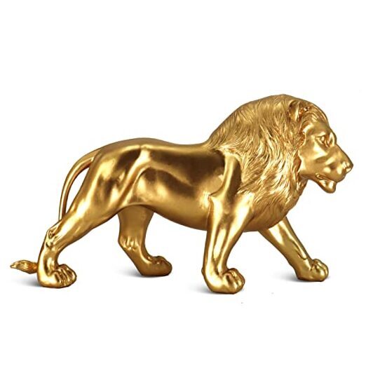 Lion Statue, Decor Statue, Desk Decor, Room Decor, Home Decor, Modern Art Gold