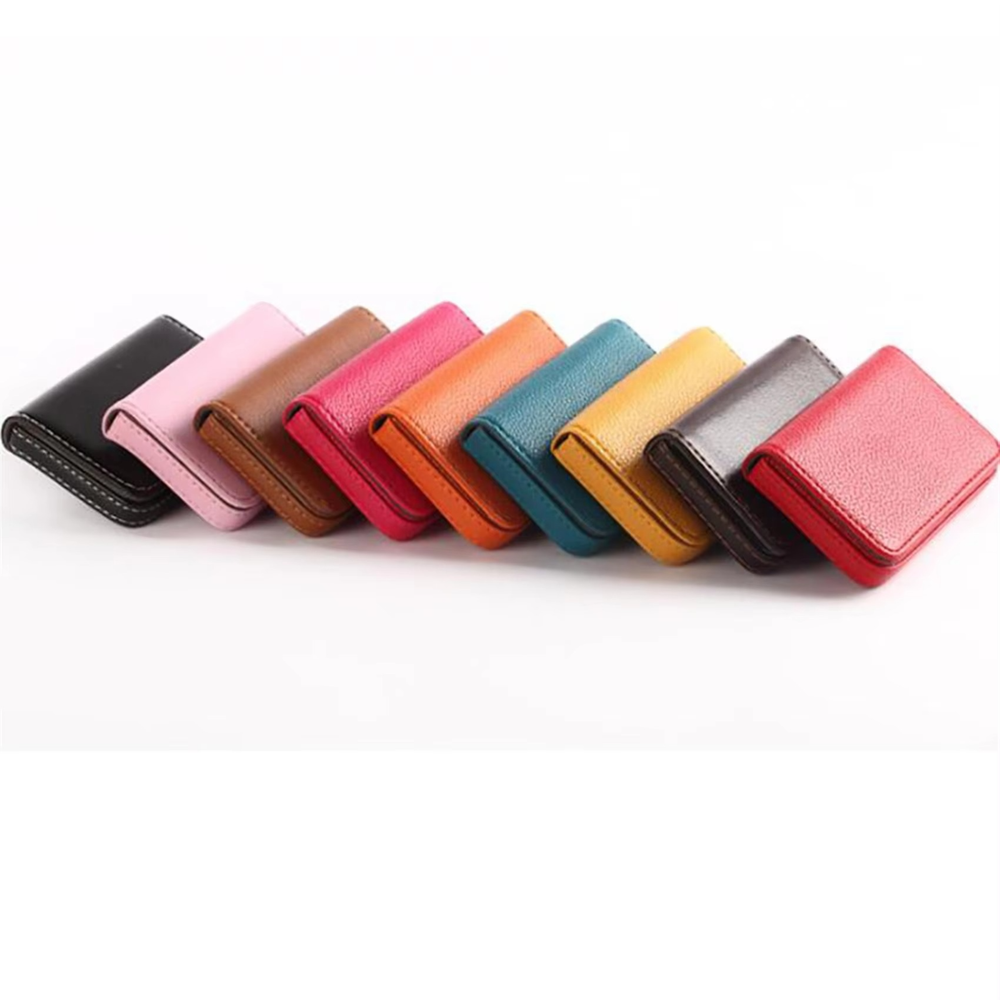 PU Leather Business Card Holder – Professional Pocket Wallet w/ Magnetic Closure
