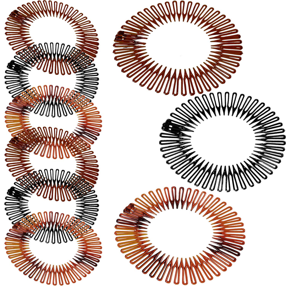 9-Piece Full Circular Stretch Comb Set for Flexible Hair Styling