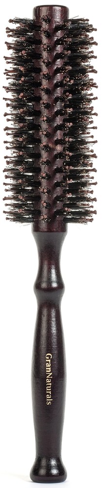 1.75 Inch Round Hair Brush with Boar and Nylon Bristles and Wooden Handle  
