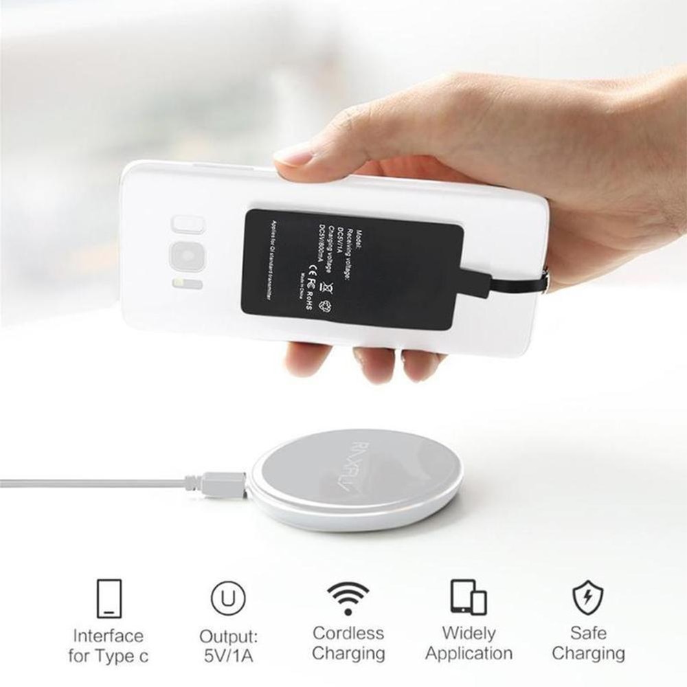 Wireless Charging Receiver Type-C 5V Adapter for Android Phones US Compatible
