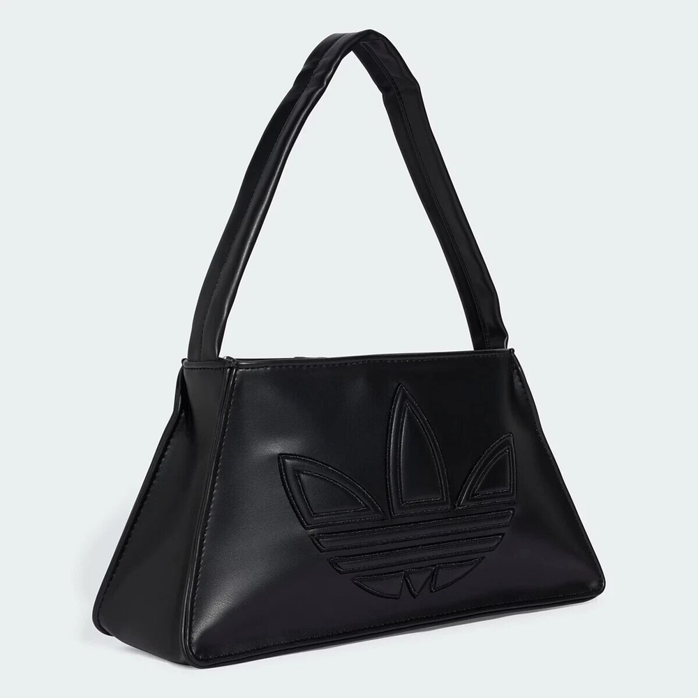 adidas Polyurethane Outline Trefoil Shoulder Bag Women's Casual Bag Black/IY4057