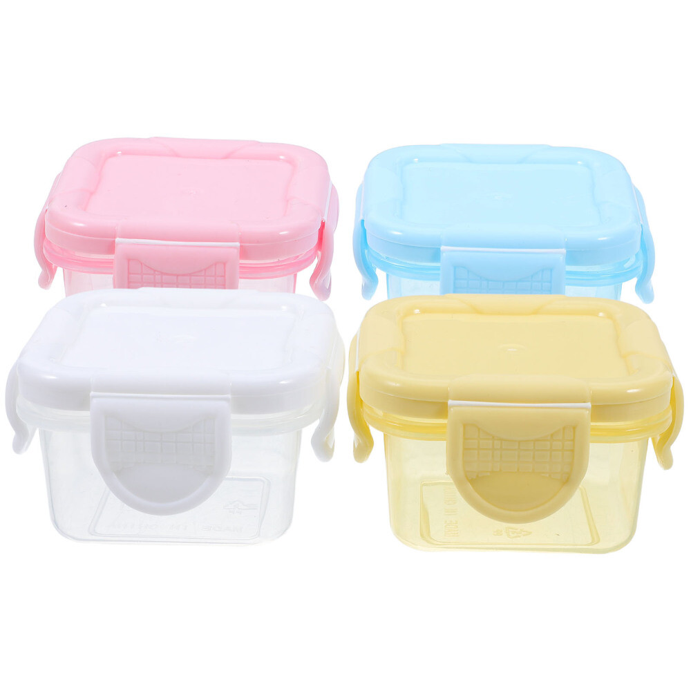 4 Pcs Portable Freezer Box for Travel Snacks Baby Food Dipping Sauce Cups