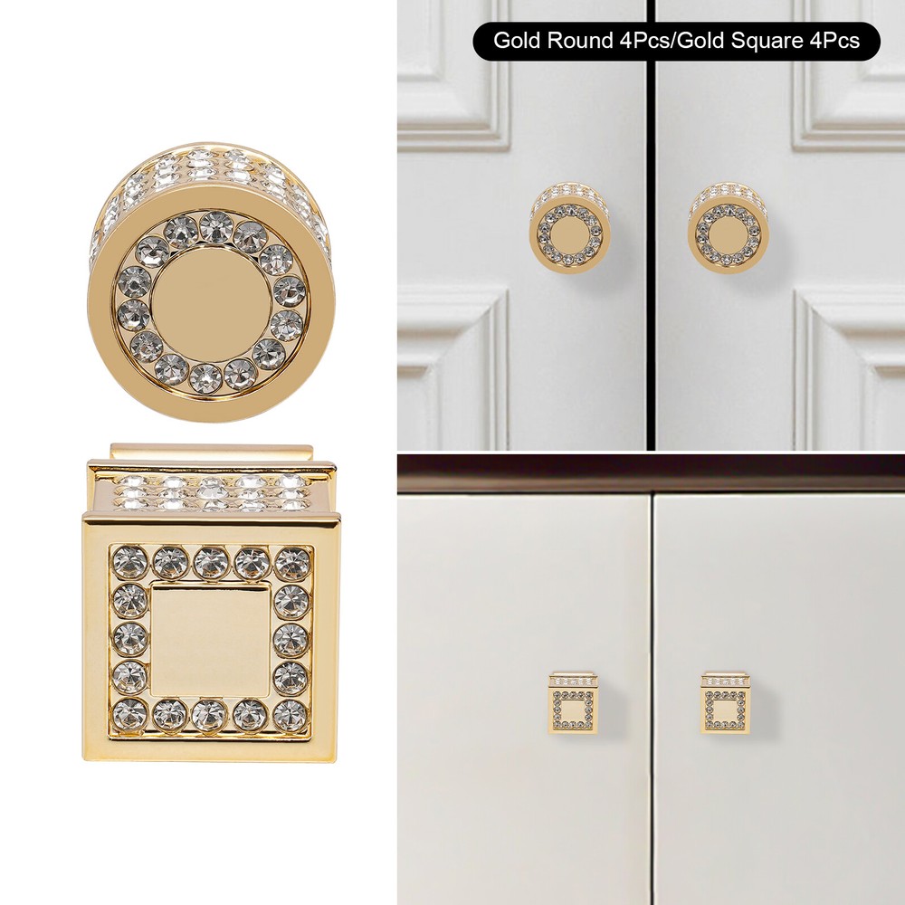 Gold Modern Kitchen Stainless Steel Cabinet Door Handles Drawer Pulls Knobs Lot