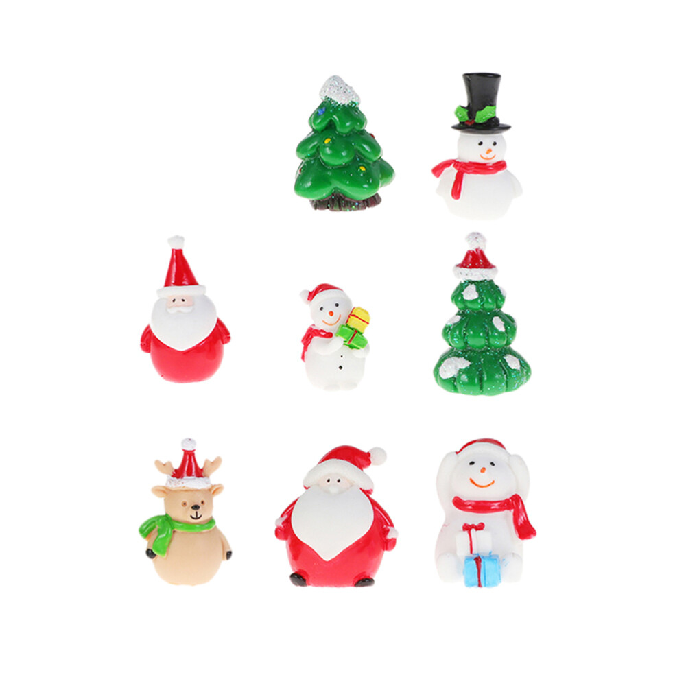 8 Pcs Desktop Resin Ornament Christmas Miniature Decorations Gnome