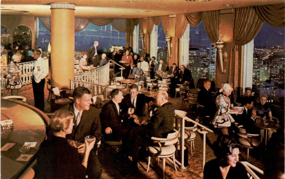 Nob Hill, San Francisco, Fairmont Hotel, Crown Room Cocktail Lounge, Postcard
