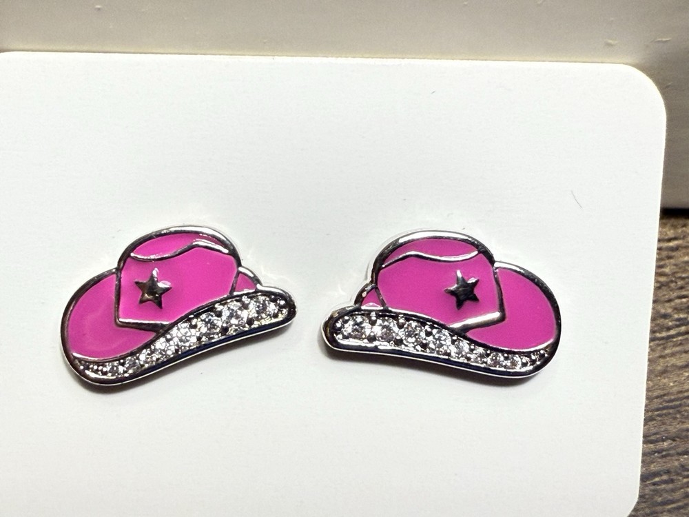 BP Simply Studs Pink Cowboy Hat Boot Scootin Boogie RBP6624 NWOT 1 Pair