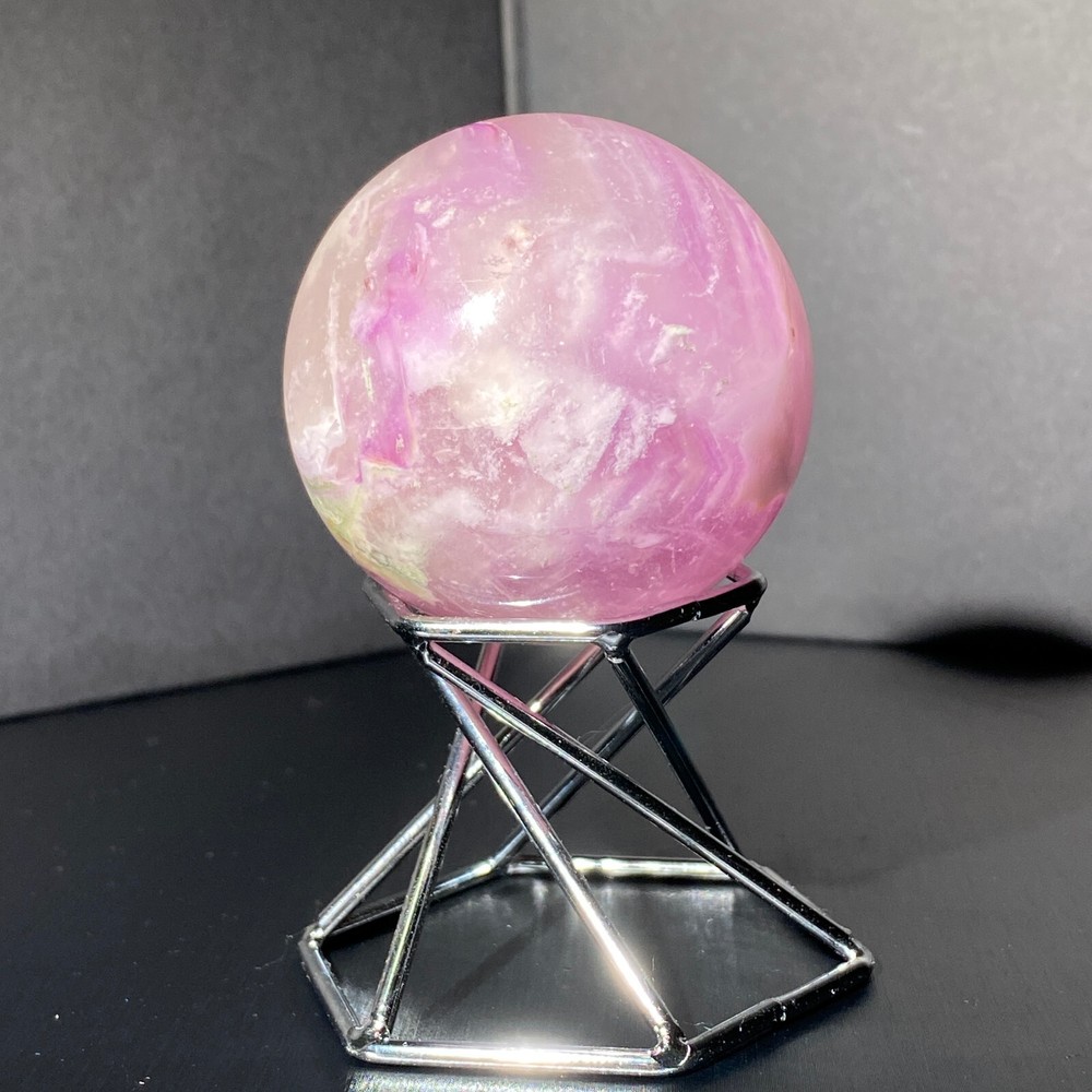 245g Natural Fluorite Ball | Colorful Healing Crystal Gemstone with Display Stand