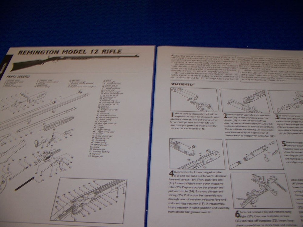 Remington Model 12 .22 Rifle Legend Exploded View Disassembly 307mm