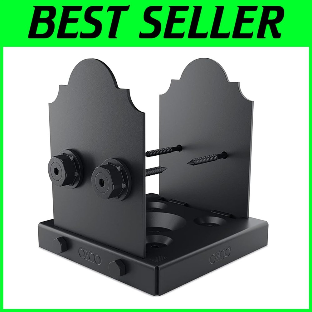 Laredo Sunset Lite 6x6 Black Post Base - Durable Galvanized Steel Construction