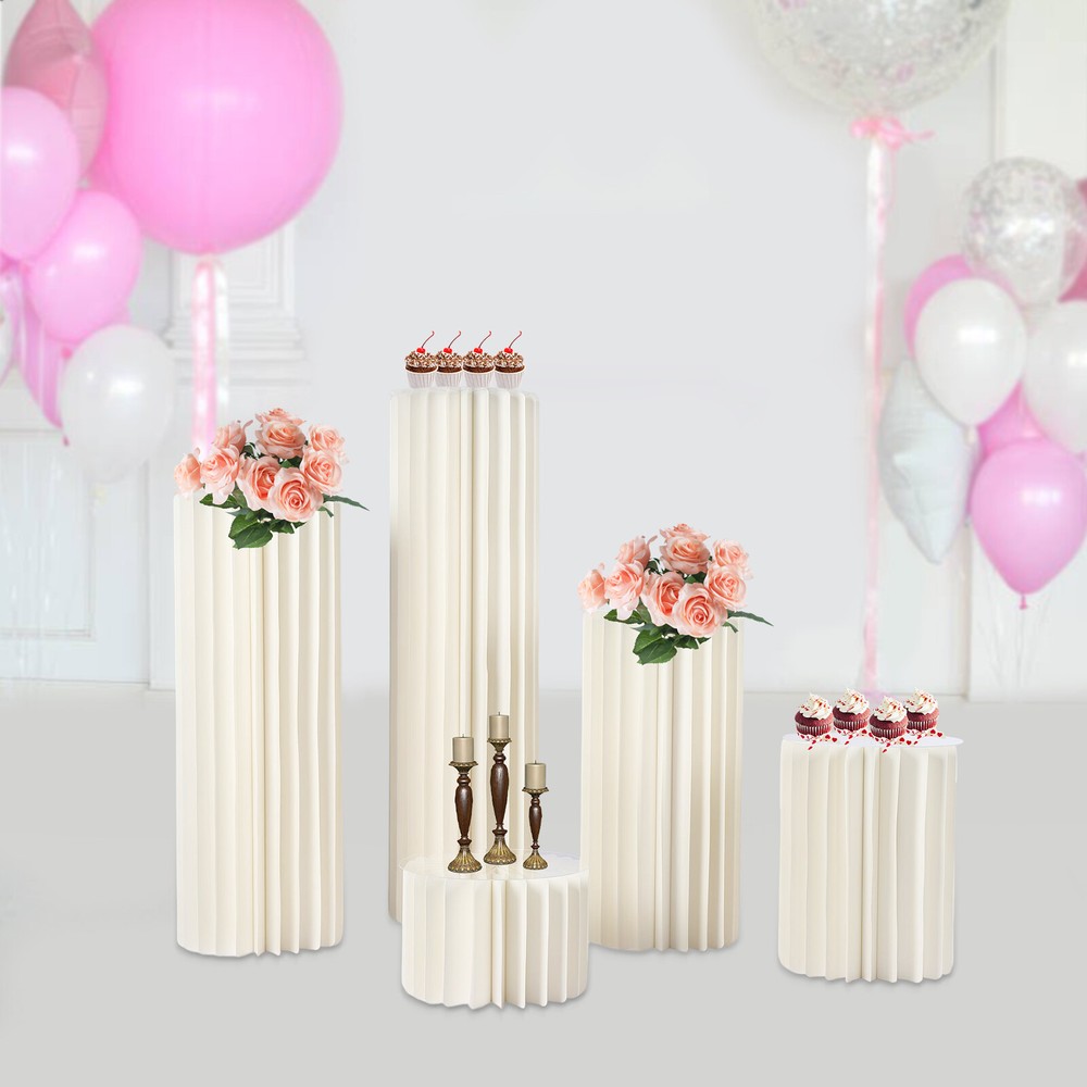 5 Cardboard Vase Pillars Column Wedding Party Event Decor Floral Flower Stand