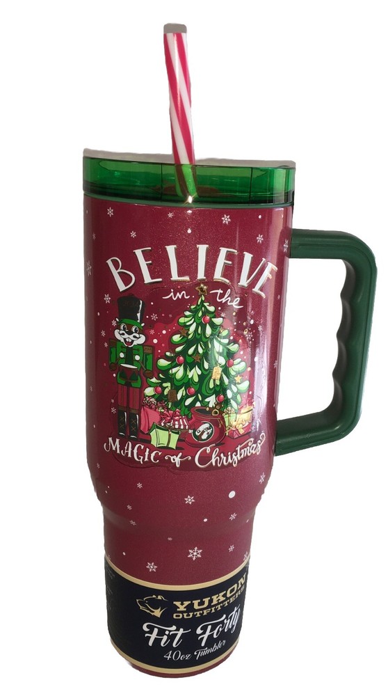 2024 New Buc-ee’s Christmas Tumbler 40oz With Green Handle