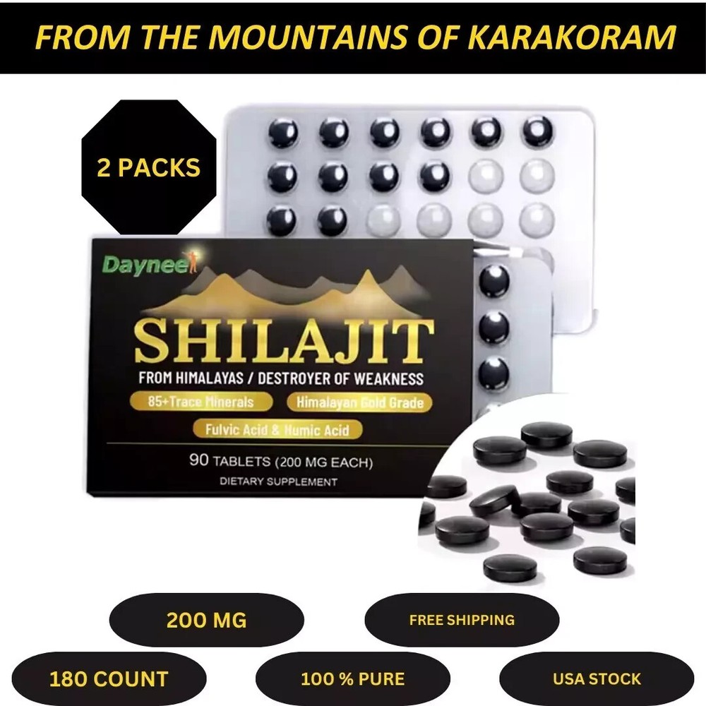2 PACK Pure Himalayan Shilajit, 90 count, Organic, Extremely Potent, Fulvic Acid